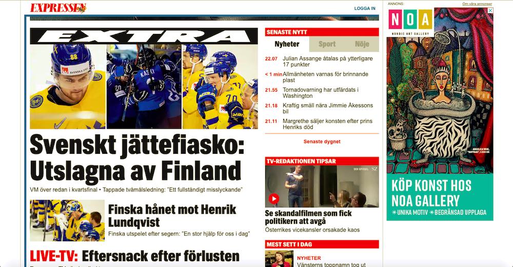 Koko Ruotsi kiljuu taas kilpaa Jättefiaskoa: Leijonat pudotti Tre Kronorin MM-kisojen 2019 puolivälierissä!