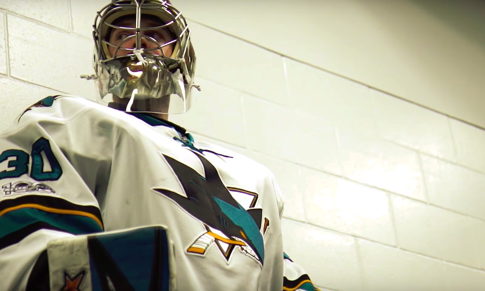 San Jose Sharksin Aaron Dellille törkeän hienot patjat; suunnittelija-ystävän suunnittelemat.